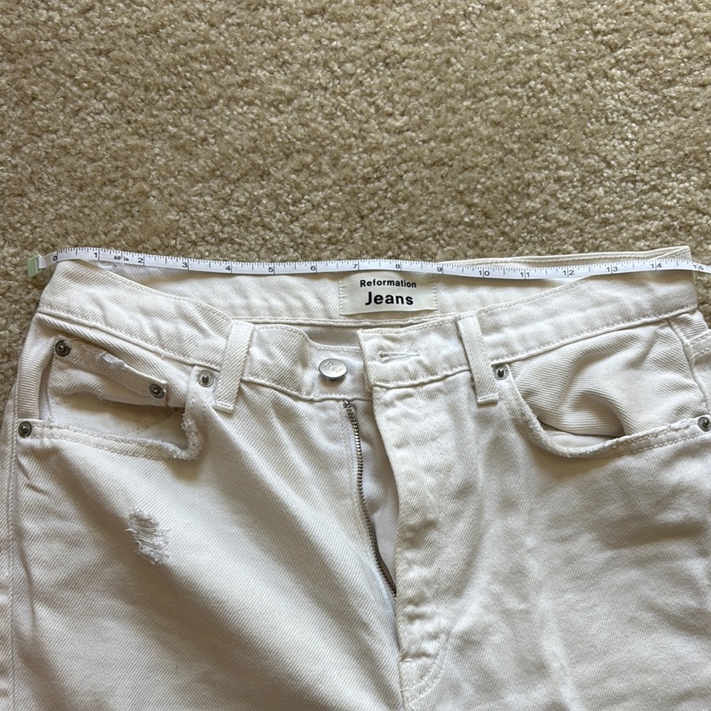 Reformation Julia High Cigarette Jean in Ivory